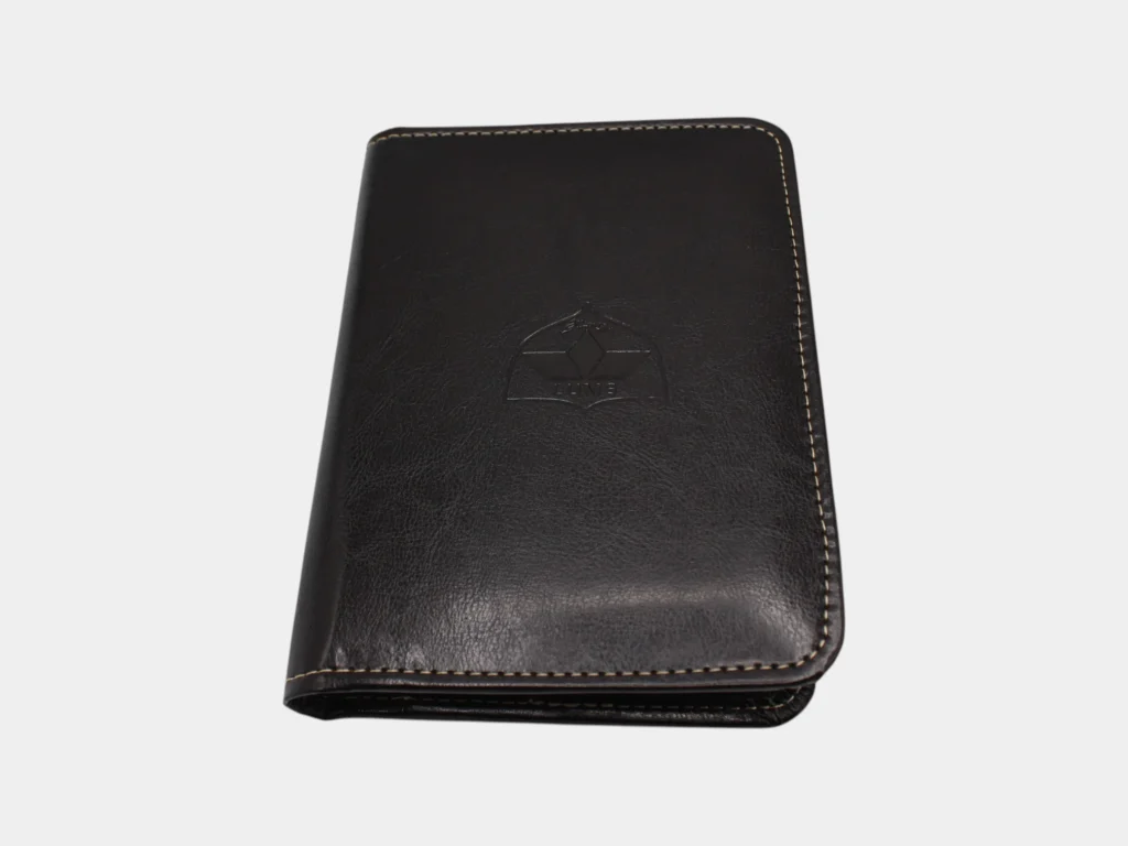 Black leather diary with embossed LUMS logo high-quality corporate gift