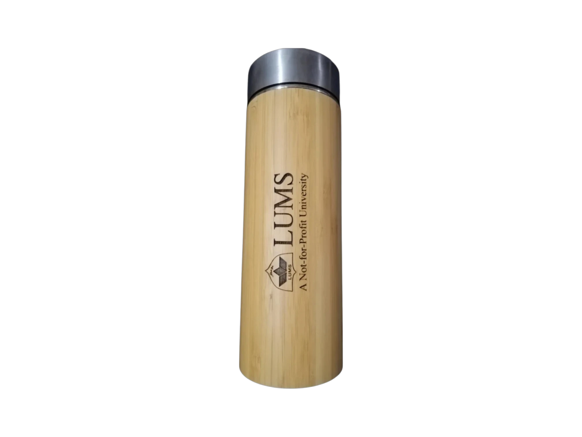Custom engraved bamboo water bottle for sustainable corporate gifting