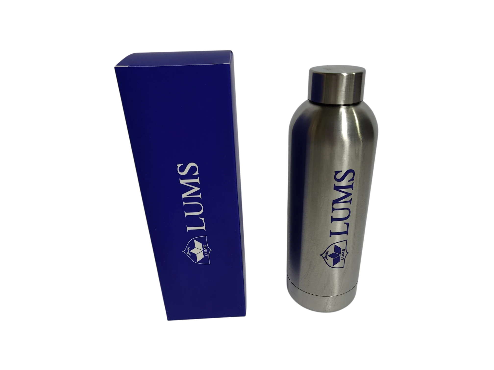 Custom branded stainless steel water bottle with premium gift box for corporate gifting