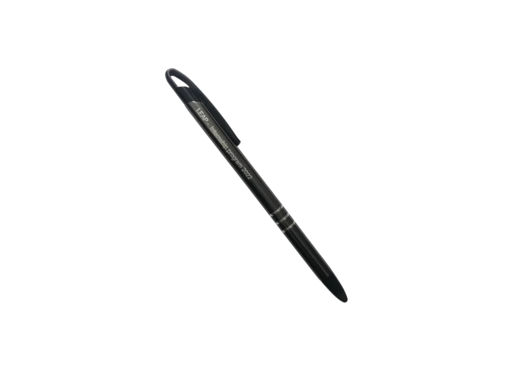 Matte black branded internship program promotional pen